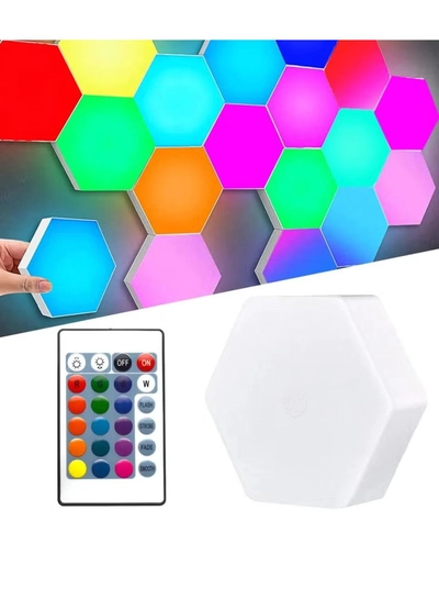 Yuwell Pack Of 3 Pcs RGB LED Wall Light With Remote Control Wireless LED Cabinet Light With Adjustable Brightness and Color Function Suitable For Kitchen, Bedroom, Study Room And Living Room-0