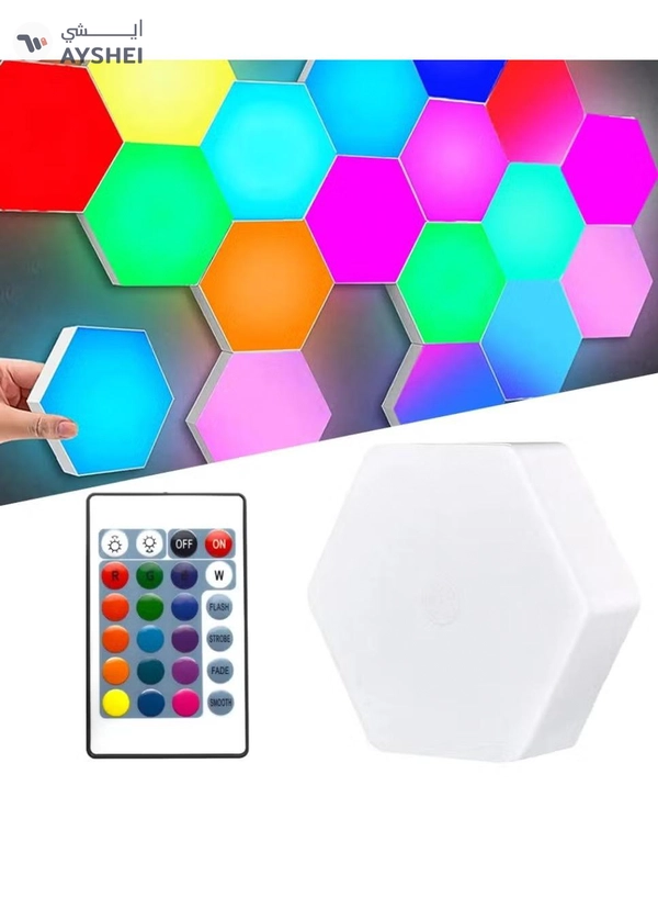 Yuwell Pack Of 3 Pcs RGB LED Wall Light With Remote Control Wireless LED Cabinet Light With Adjustable Brightness and Color Function Suitable For Kitchen, Bedroom, Study Room And Living Room