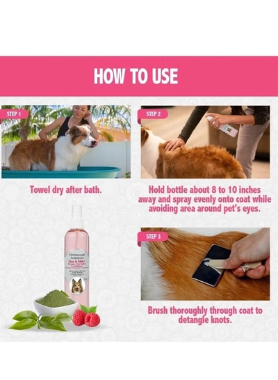Veterinary Formula Synergy Labs Veterinary Formula Gloss and Glide Detangler, Shine Builder & Conditioner 8 oz -236 ml-5