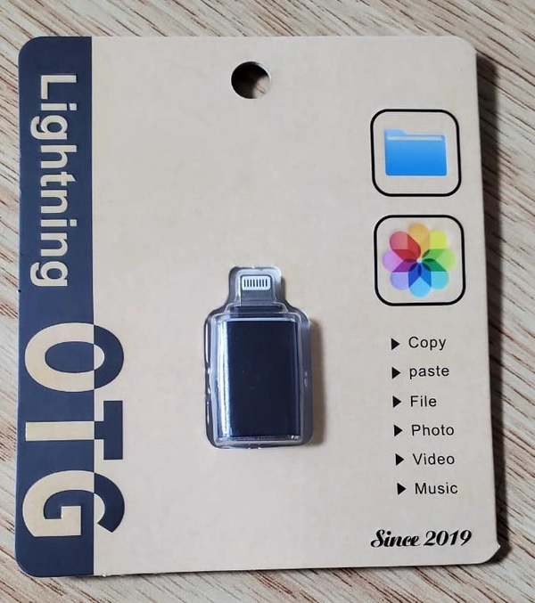 1 Pc Lightning OTG Adapter for iPhone & iPad, USB Camera Connector, Data Transfer Adapter, Plug & Play