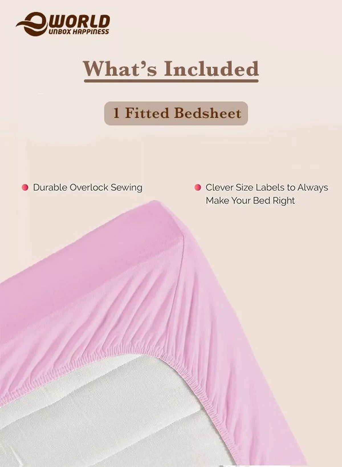 Pink Microfiber Fitted Bedsheet with Deep Pocket for a Snug Fit, Breathable, Machine Washable for Optimal Protection, Available in King, Queen and Single Sizes, Without Pillow Cover-2-2