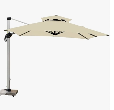 YATAI Patio 3x3 Meter 360 rotable Umbrella With Granite Stand Outdoor Large Cantilever-0