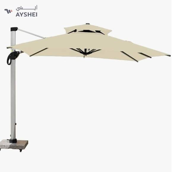 YATAI Patio 3x3 Meter 360 rotable Umbrella With Granite Stand Outdoor Large Cantilever
