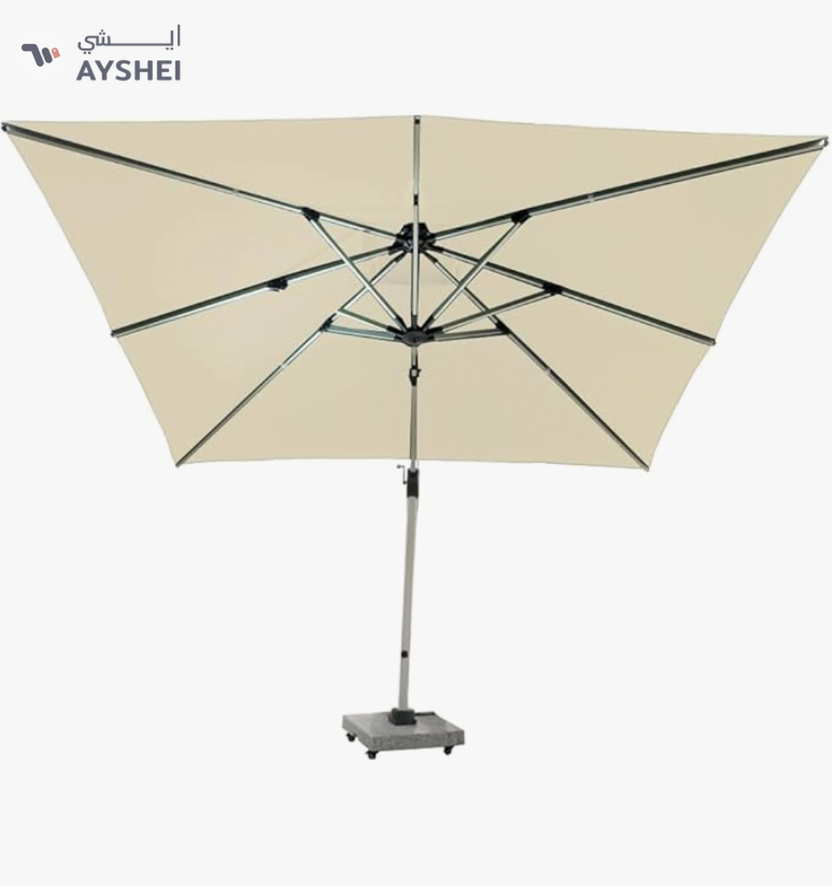 YATAI Patio 3x3 Meter 360 rotable Umbrella With Granite Stand Outdoor Large Cantilever-2-2