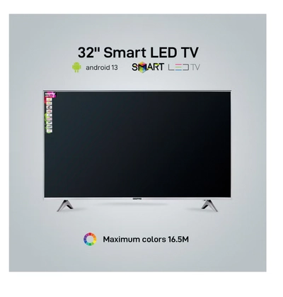 Geepas 32 Inch HD Smart LED TV With Remote Control, HDMI And USB Ports, Head Phone Jack, PC Audio In ,Wi-Fi, Android 14.0 With E-Share,YouTube Etc GLED3202SCHD Black-1