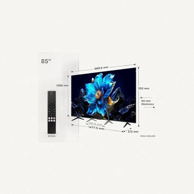 TCL 85-Inch P7K QLED 4K UHD Smart TV | Google TV, 60Hz, HDR10+, Dolby Vision & Atmos, AiPQ Processor, Game Master, DTS Virtual:X, Slim Uni-body (2025 Model) 85P7K Black-2