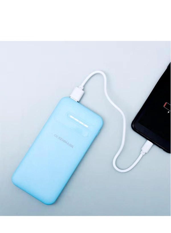 Olsenmark OMPB1820 Power Bank- 10000mAh Quick charge Battery | Indicator Light | 2 USB Ports | Quick Charge DC 5V/2.1A | Ideal for Smart Phones, Cameras, Mp4, Tablet, Smart Watches & More