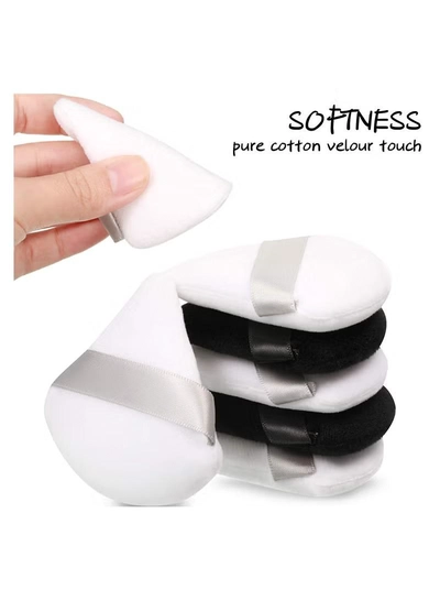 ORiTi 10 Pieces Pure Powder Puff Face Triangle Soft Makeup for Loose Powder Mineral-1