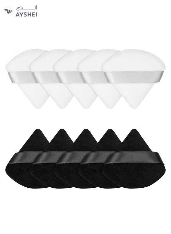 ORiTi 10 Pieces Pure Powder Puff Face Triangle Soft Makeup for Loose Powder Mineral
