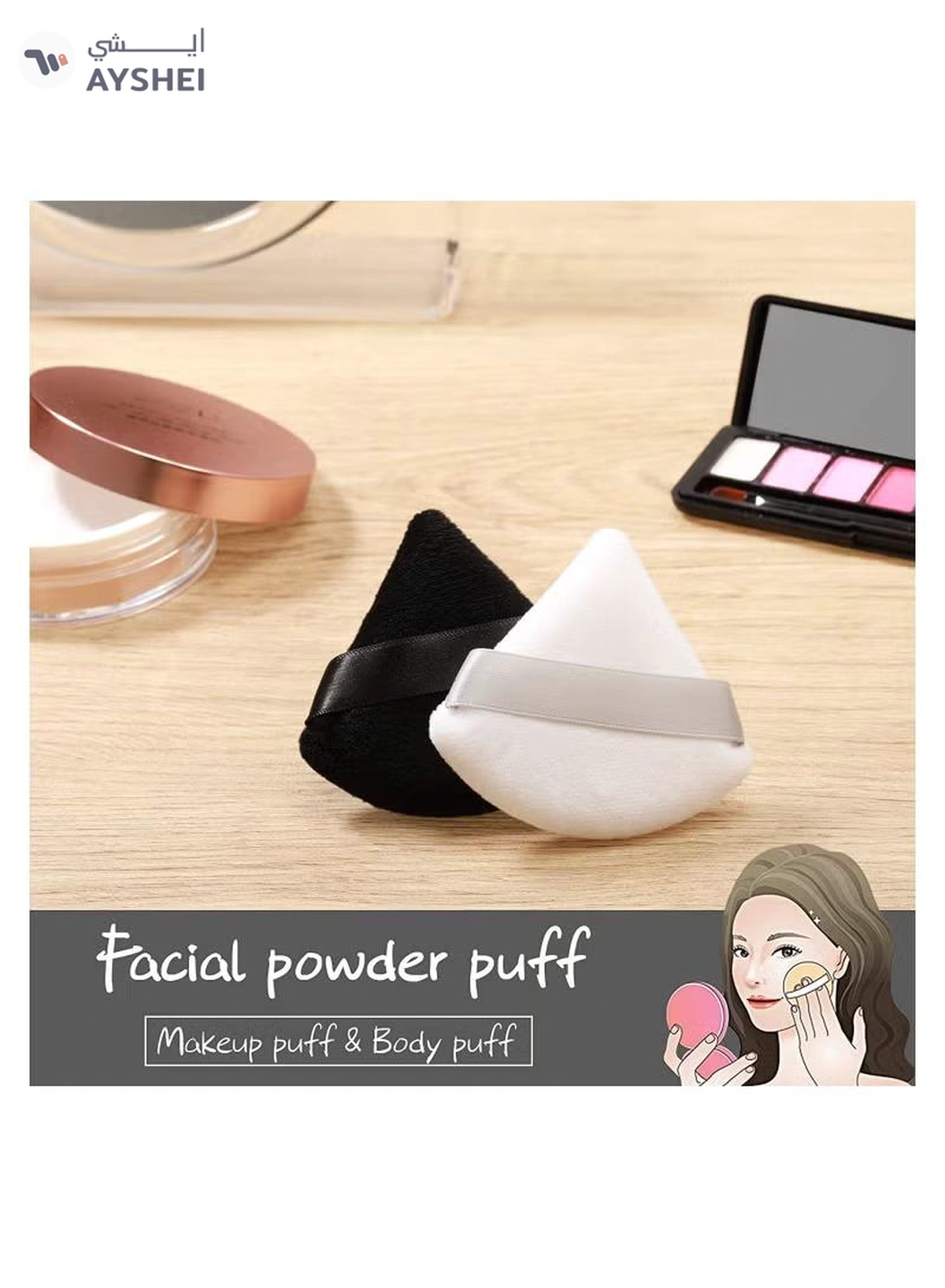 ORiTi 10 Pieces Pure Powder Puff Face Triangle Soft Makeup for Loose Powder Mineral-4-4