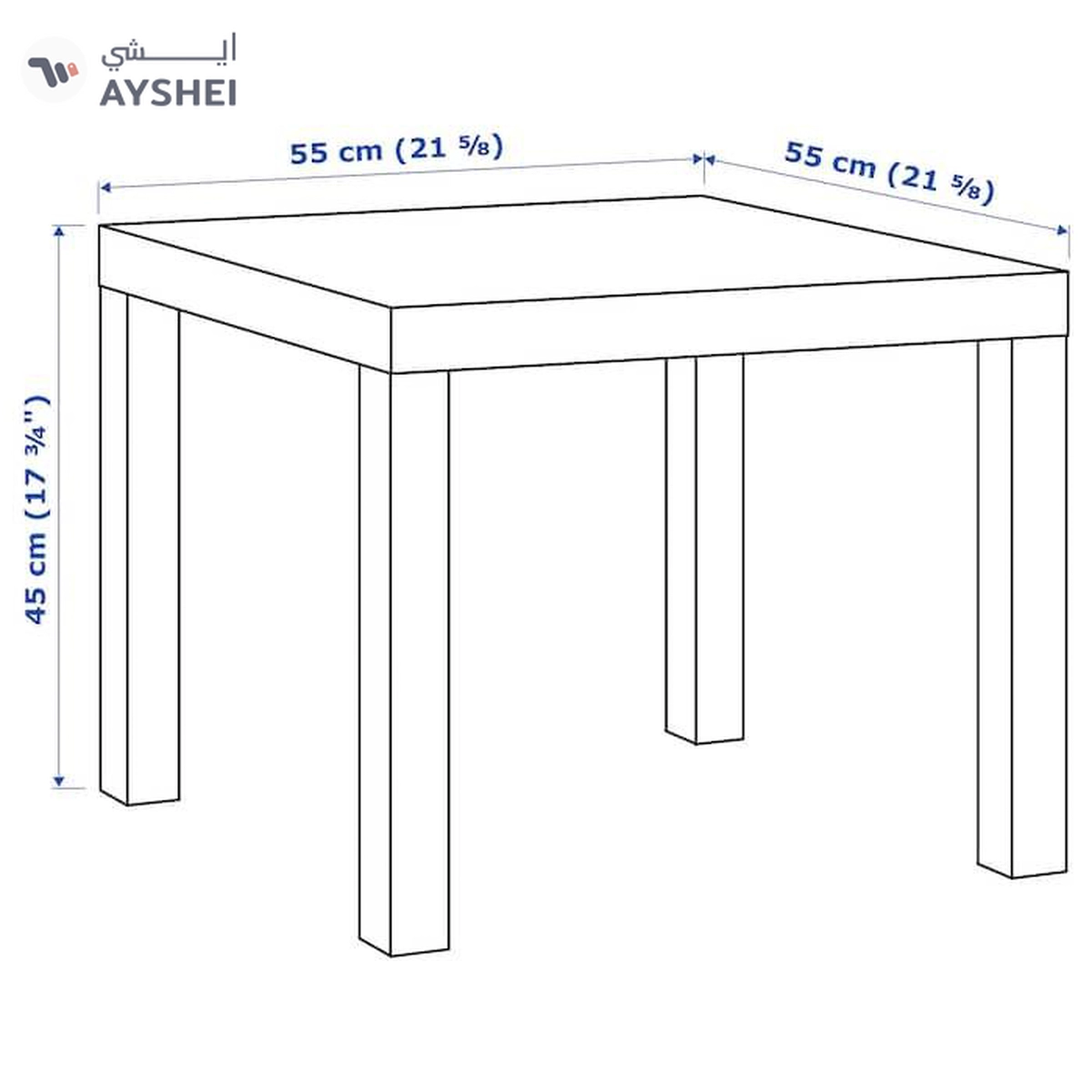 IKEA LACK Side Table, White, 55x55 cm -4-4