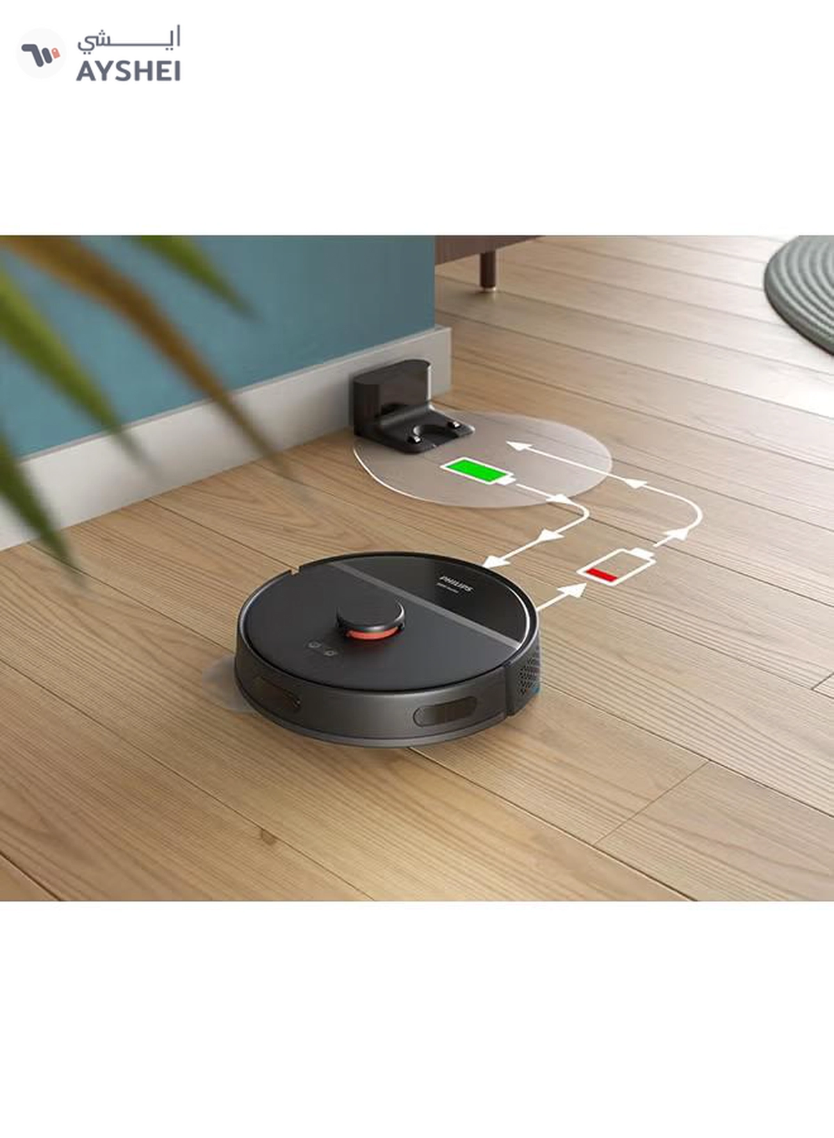 Philips HomeRun 3000 Series Aqua Vacuum And Mop Robot 350 ml XU3000/01 Black-5-5