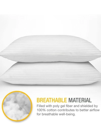 Eworld 2 Pack Polyfiber Bed Pillows for Sleeping- Ultra Soft Breathable Down Alternative Pillows-1