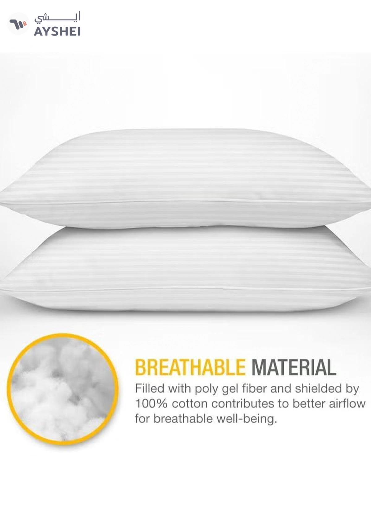 Eworld 2 Pack Polyfiber Bed Pillows for Sleeping- Ultra Soft Breathable Down Alternative Pillows-1-1