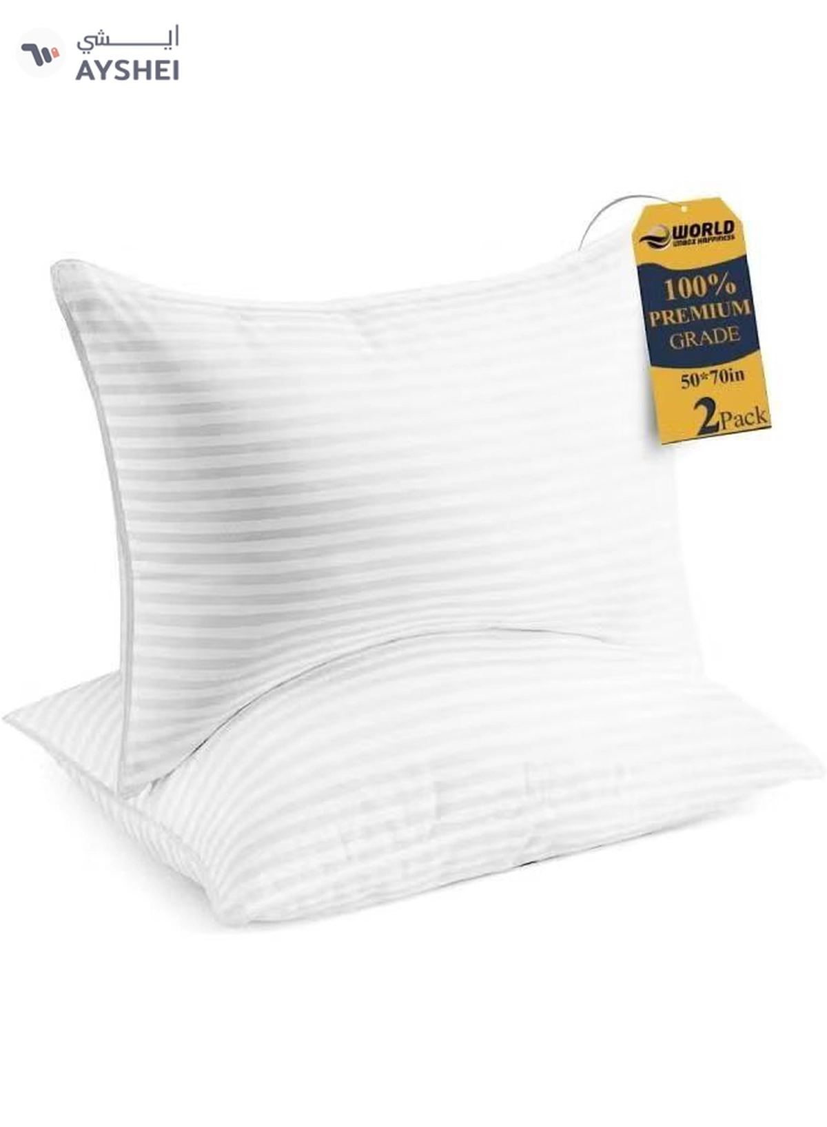 Eworld 2 Pack Polyfiber Bed Pillows for Sleeping- Ultra Soft Breathable Down Alternative Pillows-4-4