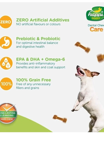  HAPPY DOG Happi Doggy Dental Chew Care-Immune Support-4" (6 pieces)-150g-3