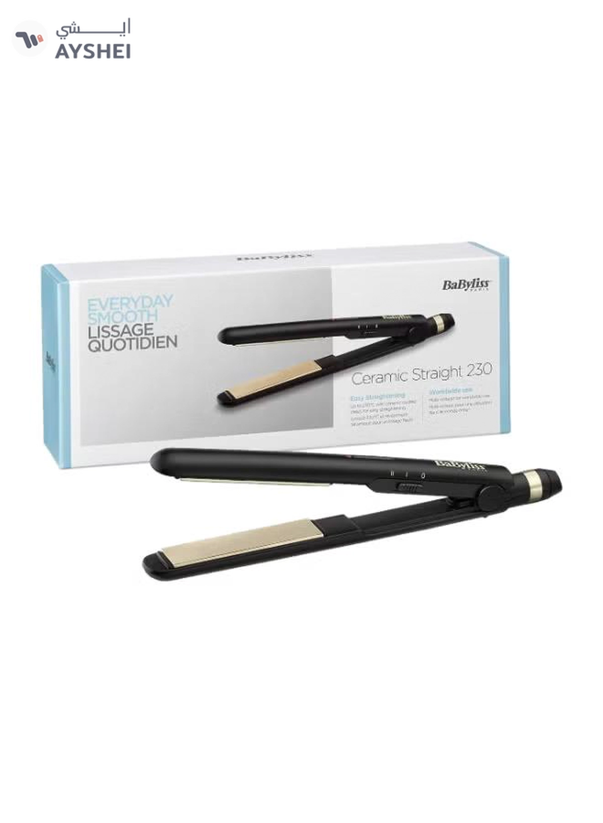 BaByliss Ceramic Hair Straightener 25mm Straightening And Multiple Heat Settings Up To 230°c Temperature With Fast Heat-up Time Ready To Use In 30 Seconds With Salon-quality Results Black