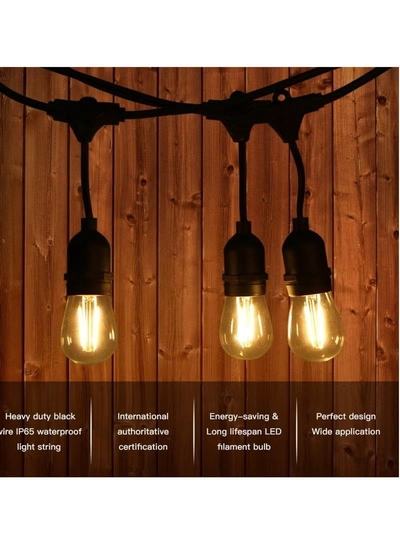 Yuwell Outdoor Waterproof IP65 Led String Lights E27 Holder 100 Meter Bulb Holder Wire For 200 Bulbs Solar Bulb Holder For Ramadan Decoration Lights And Outdoor Decoration Light Hanging Light String Wire Ramadan Light For Commercial Patio Garden & Porch Yard-2