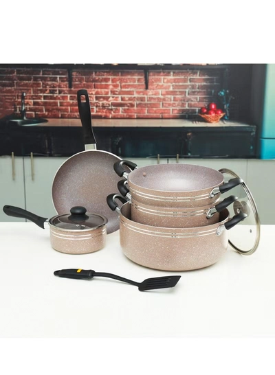 DELCASA 10 Pcs nonstick Aluminum Cookware Set Durable Marble Coating Non Stick Pots-6