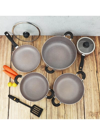 DELCASA 10 Pcs nonstick Aluminum Cookware Set Durable Marble Coating Non Stick Pots-8