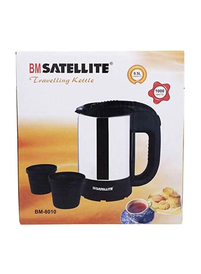 BM SATELLITE Travelling Kettle 500 ml 1000 W BM-8010 Silver/Black-2