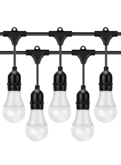 Yuwell Outdoor Waterproof IP65 Led String Lights E27 Holder 100 Meter Bulb Holder Wire With 200 LED Bulbs 9W Cool White With EU Plug Solar Bulb Holder For Ramadan Decoration Lights And Outdoor Decoration Light Hanging Light String Wire Ramadan Light For Commercial Patio Garden & Porch Yard-0