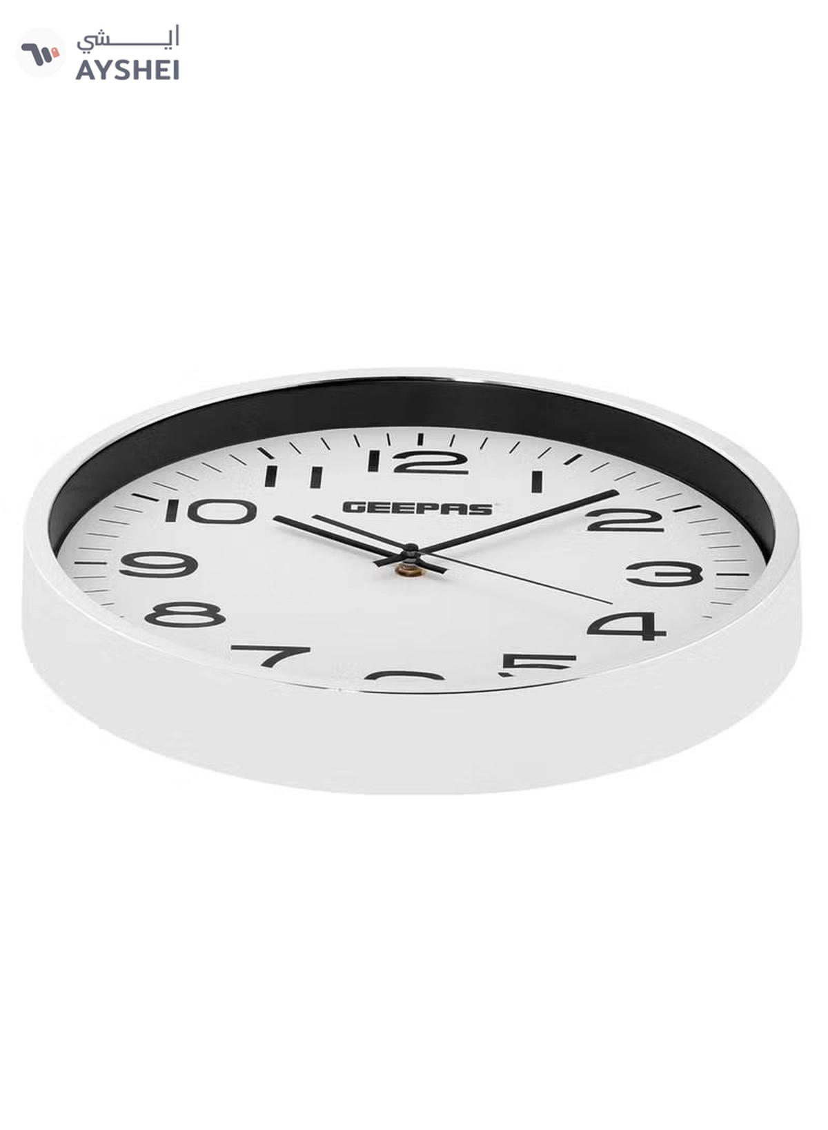 GEEPAS Wall Clock Round Decorative color Frame Clock for Living Room, Bedroom, Kitchen | Large Dial, Light weight| Electro Plating Effect| GWC26016-1-1
