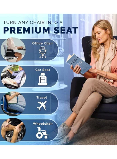 Gel Enhanced Seat Cushion with Non-Slip Bottom, Built-in Handle and Machine-Washable Cover, Orthopedic Cushion for Tailbone Pain Relief, Ideal for Office Chair, Car Seat, Home and Traveling-4