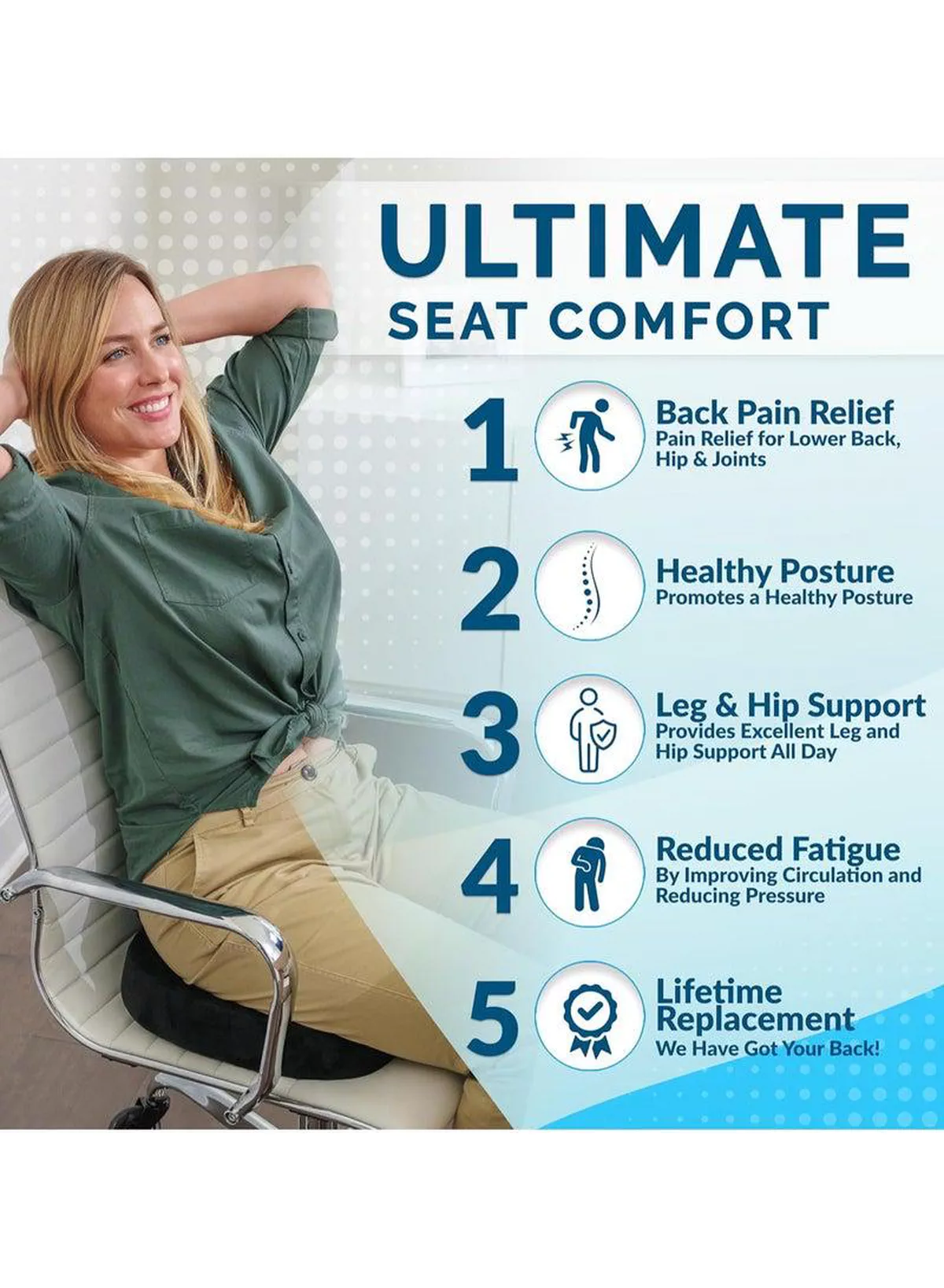 Gel Enhanced Seat Cushion with Non-Slip Bottom, Built-in Handle and Machine-Washable Cover, Orthopedic Cushion for Tailbone Pain Relief, Ideal for Office Chair, Car Seat, Home and Traveling-2-2