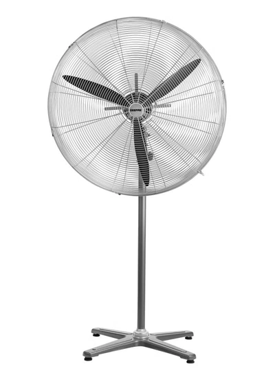 GEEPAS 24" Industrial Pedestal Fan | Pedestal Fan With Industrial Strength And 3 Metal Blade For Strong Wind, 3-Speed Levels| High Performance 160W Motor For High Speed Wind| Ideal For Home 160 W GF21197 Silver-0
