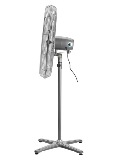 GEEPAS 24" Industrial Pedestal Fan | Pedestal Fan With Industrial Strength And 3 Metal Blade For Strong Wind, 3-Speed Levels| High Performance 160W Motor For High Speed Wind| Ideal For Home 160 W GF21197 Silver-1