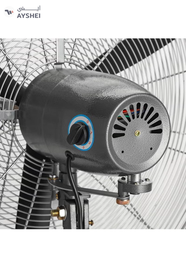 GEEPAS 24" Industrial Pedestal Fan | Pedestal Fan With Industrial Strength And 3 Metal Blade For Strong Wind, 3-Speed Levels| High Performance 160W Motor For High Speed Wind| Ideal For Home 160 W GF21197 Silver