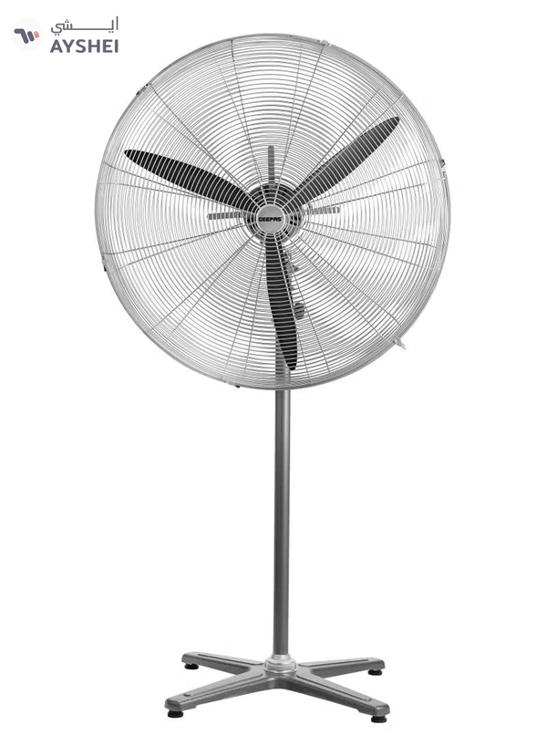 GEEPAS 24" Industrial Pedestal Fan | Pedestal Fan With Industrial Strength And 3 Metal Blade For Strong Wind, 3-Speed Levels| High Performance 160W Motor For High Speed Wind| Ideal For Home 160 W GF21197 Silver
