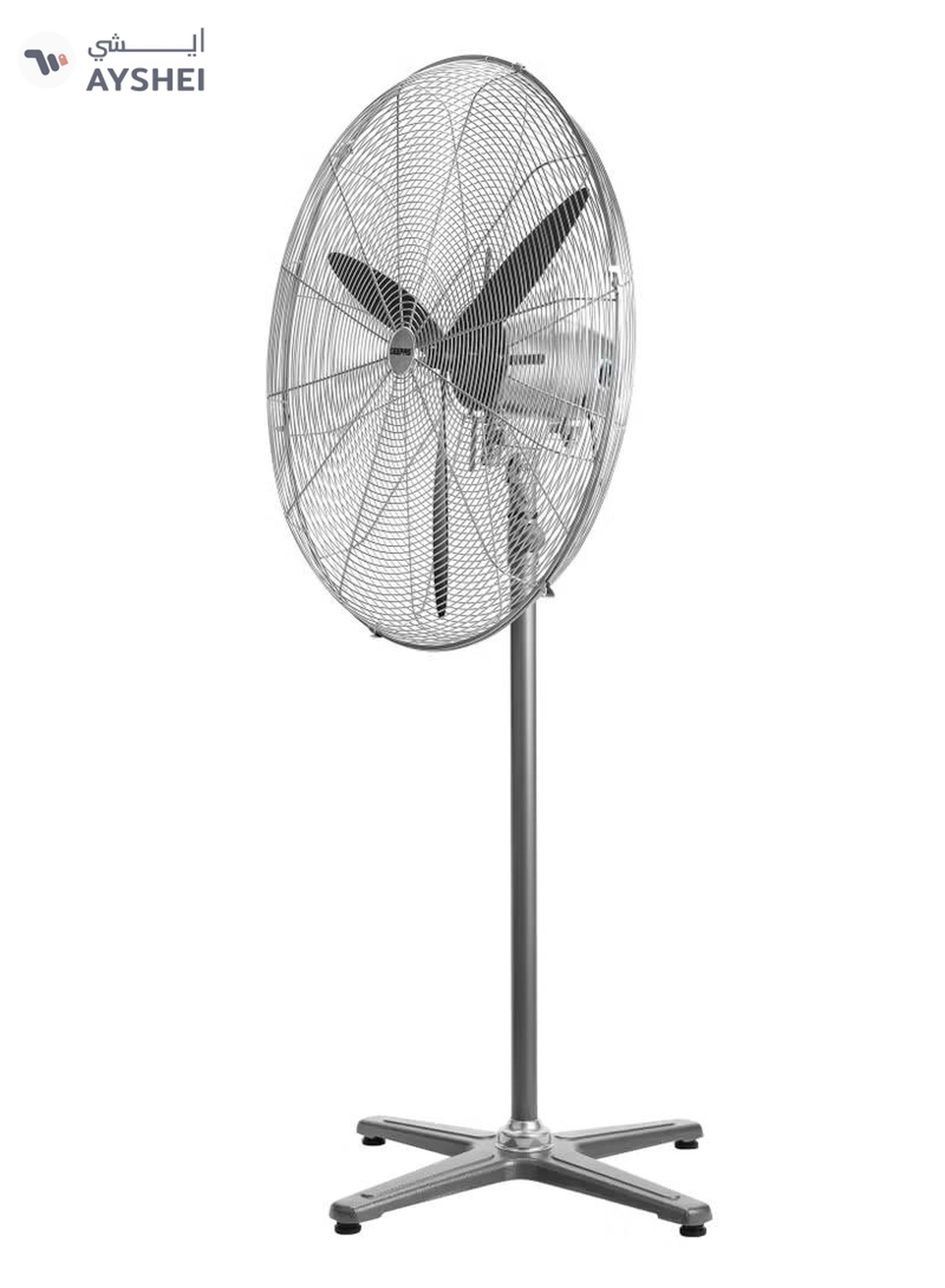 GEEPAS 24" Industrial Pedestal Fan | Pedestal Fan With Industrial Strength And 3 Metal Blade For Strong Wind, 3-Speed Levels| High Performance 160W Motor For High Speed Wind| Ideal For Home 160 W GF21197 Silver-4-4
