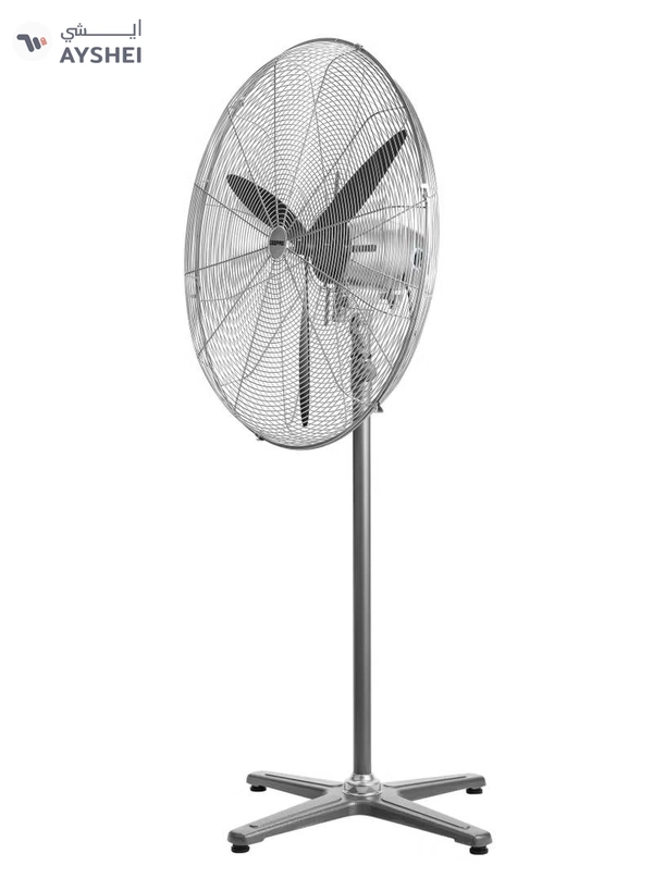 GEEPAS 24" Industrial Pedestal Fan | Pedestal Fan With Industrial Strength And 3 Metal Blade For Strong Wind, 3-Speed Levels| High Performance 160W Motor For High Speed Wind| Ideal For Home 160 W GF21197 Silver
