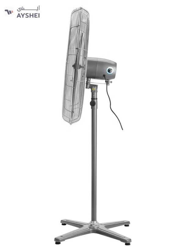 GEEPAS 24" Industrial Pedestal Fan | Pedestal Fan With Industrial Strength And 3 Metal Blade For Strong Wind, 3-Speed Levels| High Performance 160W Motor For High Speed Wind| Ideal For Home 160 W GF21197 Silver