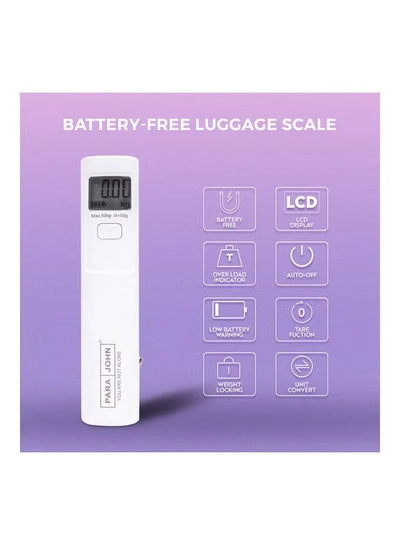 PARAJOHN Battery Free Luggage Scale White-4