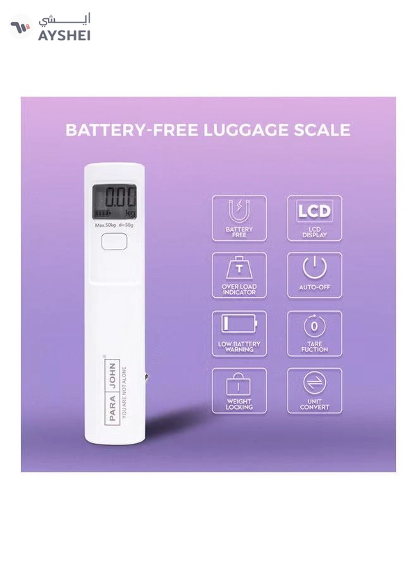 PARAJOHN Battery Free Luggage Scale White