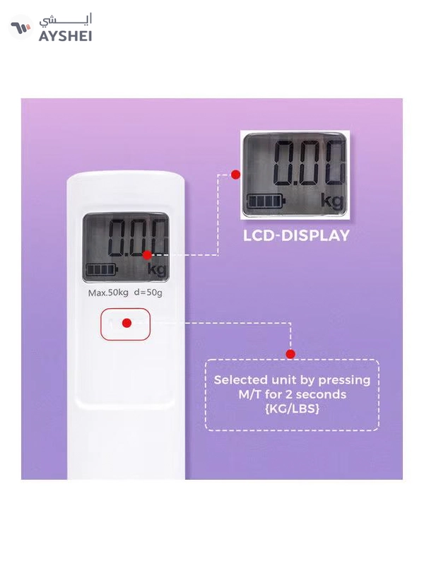 PARAJOHN Battery Free Luggage Scale White