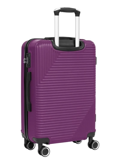 PARAJOHN Medium 24-Inch ABS Lightweight Hardshell Luggage Trolley | carrying 20kg 4-Wheel Spinner Suitcase Purple-2