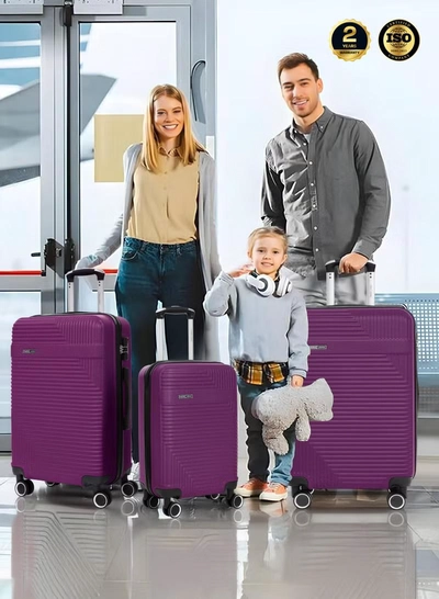 PARAJOHN Medium 24-Inch ABS Lightweight Hardshell Luggage Trolley | carrying 20kg 4-Wheel Spinner Suitcase Purple-1