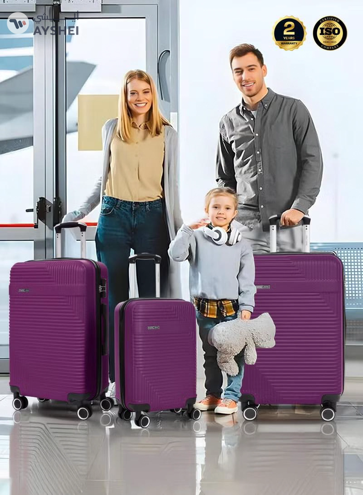 PARAJOHN Medium 24-Inch ABS Lightweight Hardshell Luggage Trolley | carrying 20kg 4-Wheel Spinner Suitcase Purple-1-1