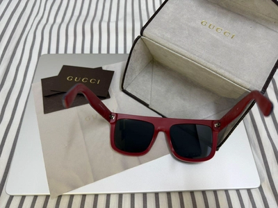 Gucci Red Frame Sunglasses with Case and authenticity card –Gucci GG 1116/S (Color Code: M1SBN)-1