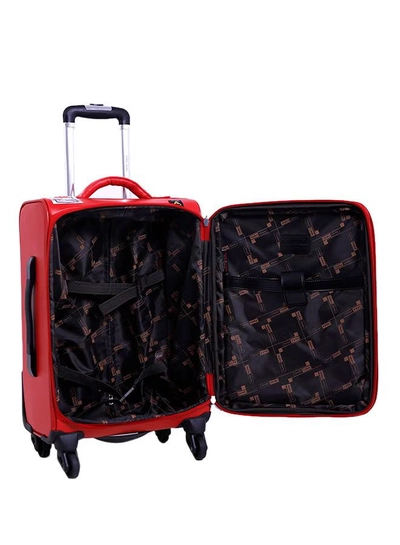 PARAJOHN Softside 3 Piece Luggage Trolley Set Red-4