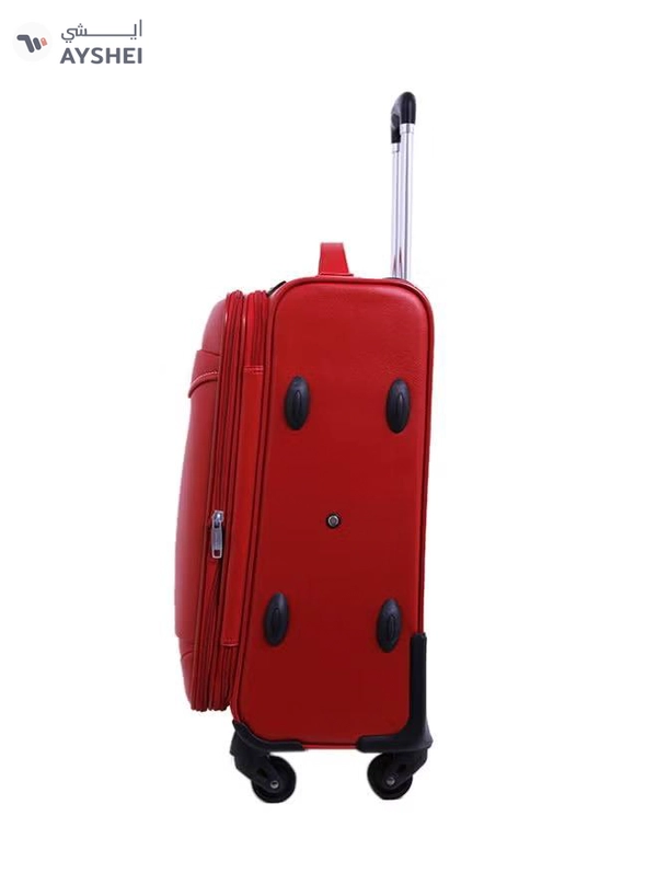 PARAJOHN Softside 3 Piece Luggage Trolley Set Red
