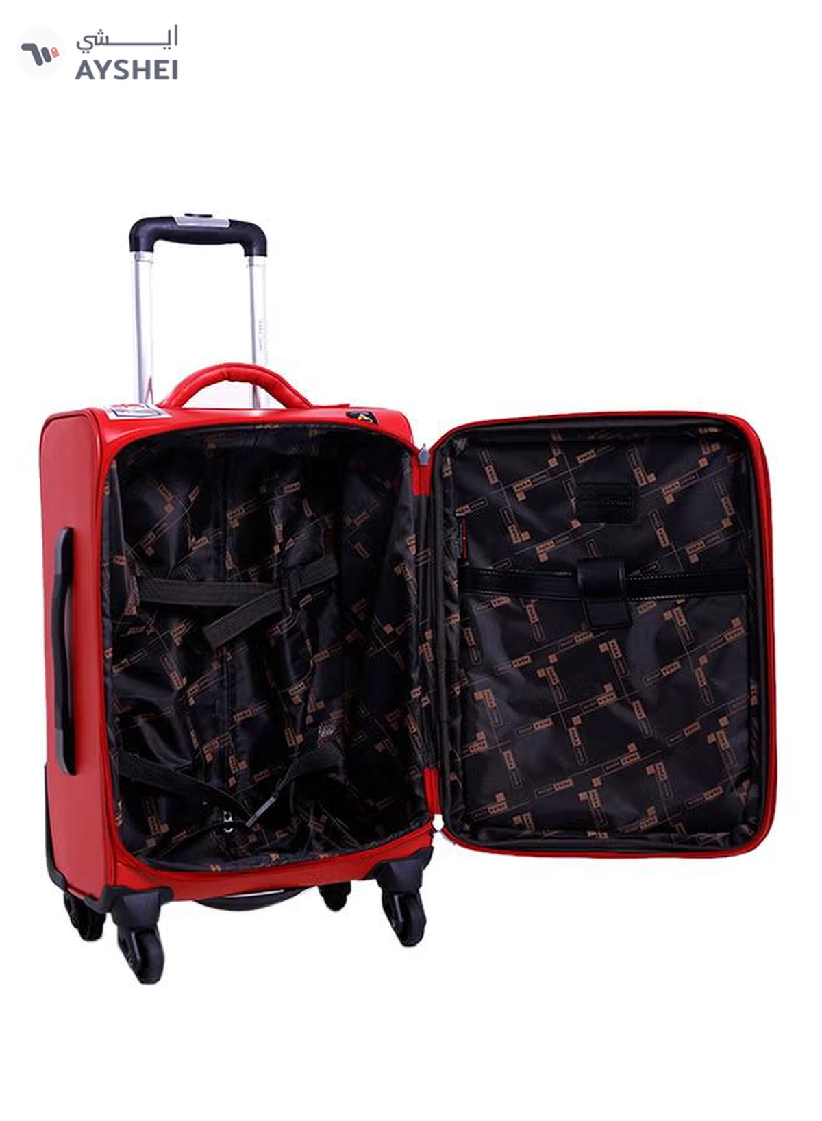 PARAJOHN Softside 3 Piece Luggage Trolley Set Red-4-4