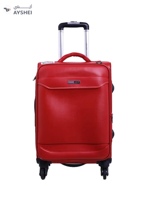 PARAJOHN Softside 3 Piece Luggage Trolley Set Red