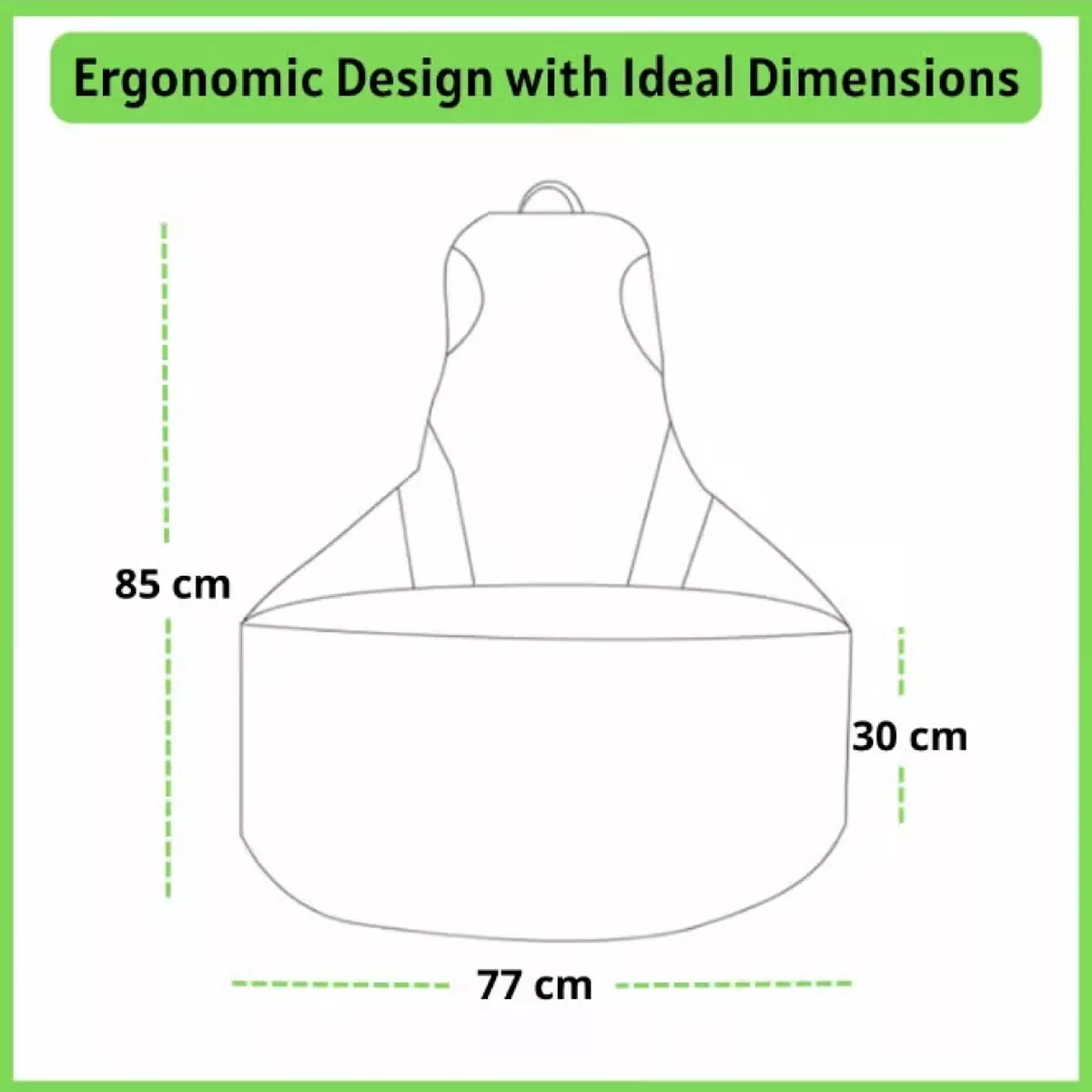 Premium Filled Gaming Bean Bag Chair – High-Back Quilted Seat, Side Pockets, Headphone Hanger & Water-Repellent Fabric – Ergonomic Support for Gaming, Lounge & Movie Nights-1-1