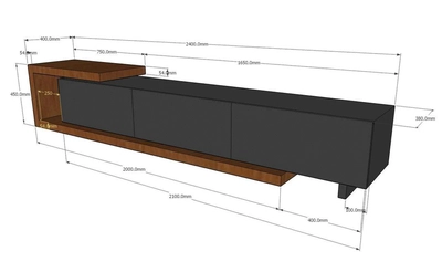 Dwell Extendable TV Unit, 215 - 275 cms-2
