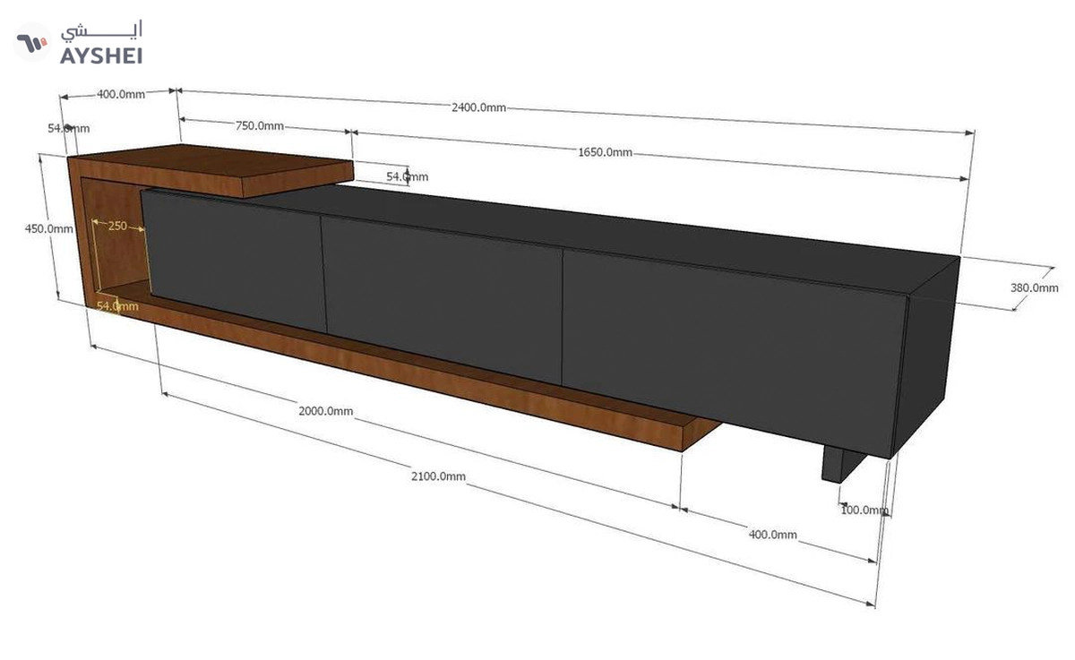 Dwell Extendable TV Unit, 215 - 275 cms-2-2